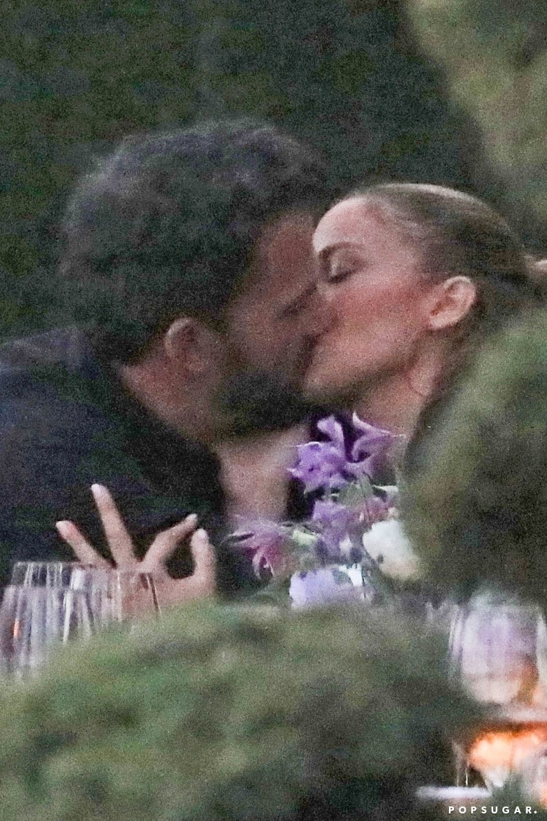 Jennifer Lopez and Ben Affleck Kissing While at Dinner in June 2021