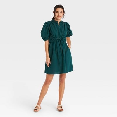Stylish Sleeves: A New Day Puff Elbow Sleeve Seersucker Dress
