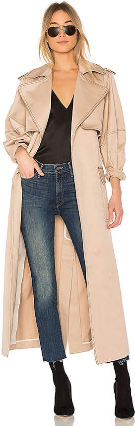 Michael Lo Sordo Relaxed Cocoon Trench With Contrast Stitch