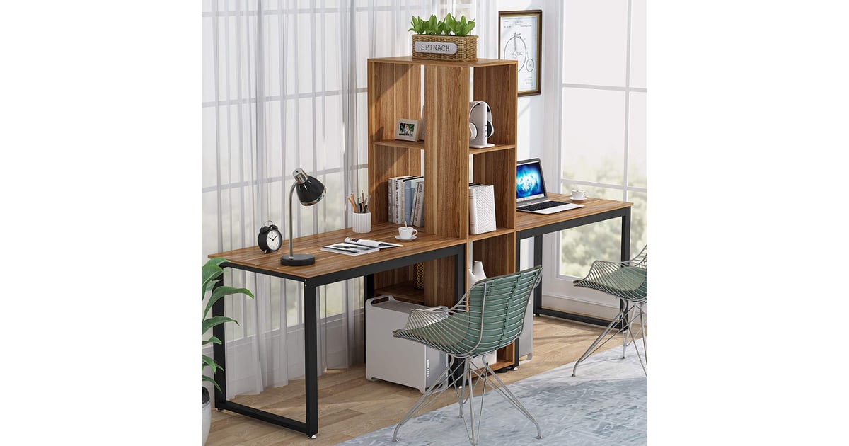Tribesigns 91 Inches Two Person Computer Desk with Shelves Best Home