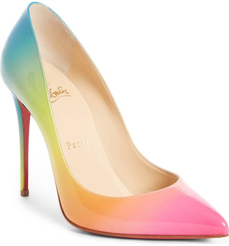 christian louboutin rainbow glitter heels