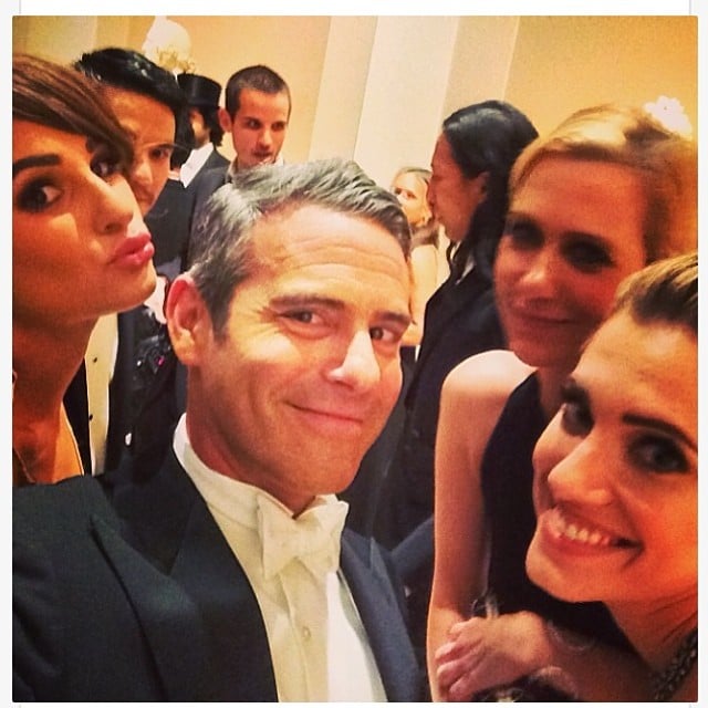 Lea Michele puckered up with Kristen Wiig, Allison Williams, and Andy Cohen.
Source: Instagram user msleamichele