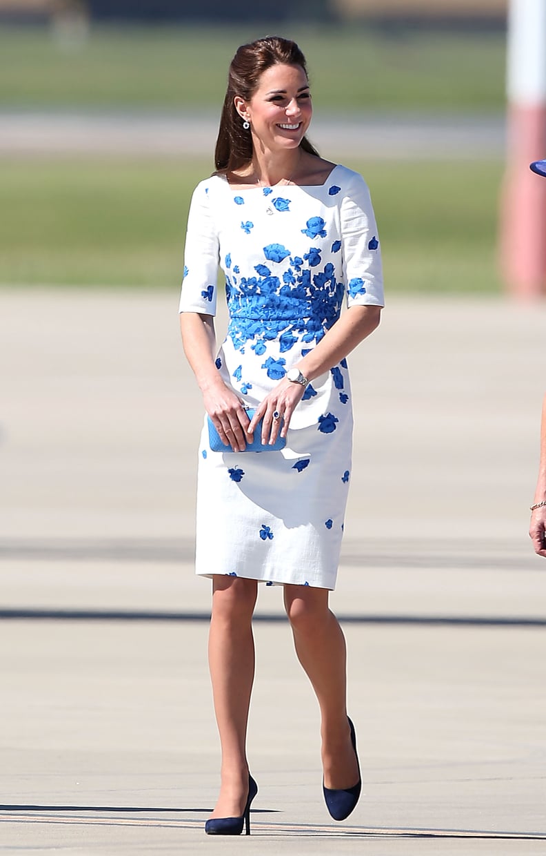 Kate Middleton in Blue-and-White Floral