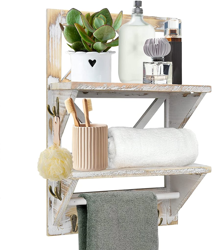 Anrxncy 2 Tier Rustic Bathroom Shelves