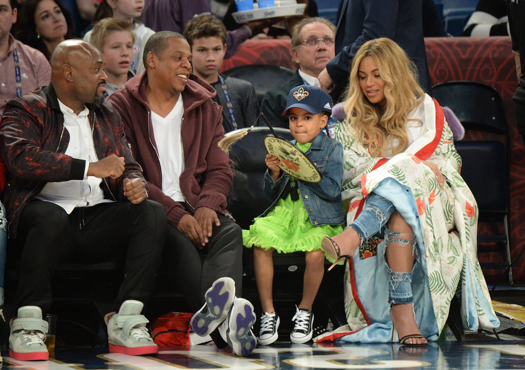 Beyonce With Jay Z and Blue Ivy at NBA All-Star Game 2017