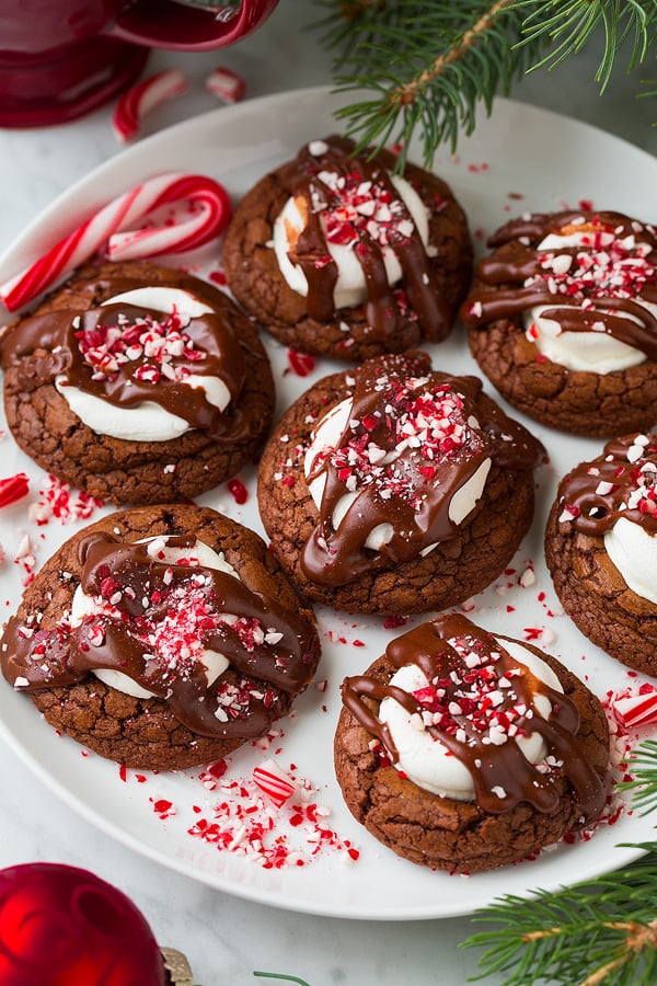 Peppermint Hot Chocolate Cookies
