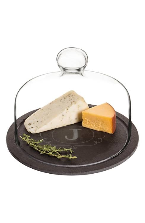 Cathy's Concepts Monogram Slate Tray & Glass Dome
