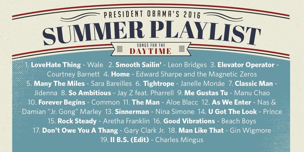 Barack Obama's Summer Music Playlist 2016