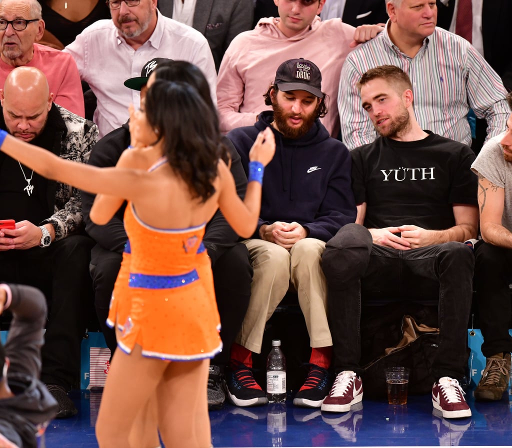 Robert Pattinson Watching Dancers at Knicks Game Nov. 2017