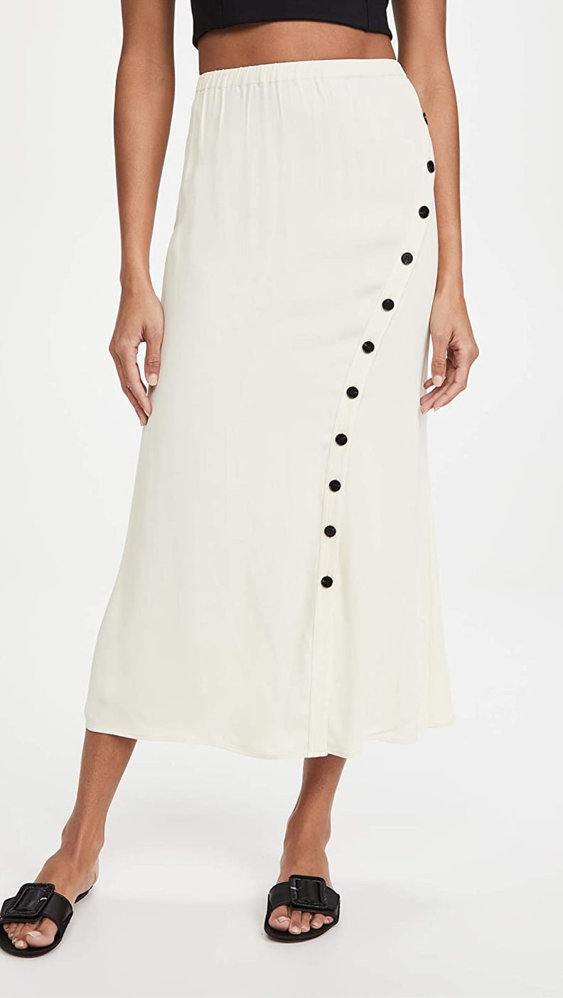 Self Portrait Crepe Button Midi Skirt