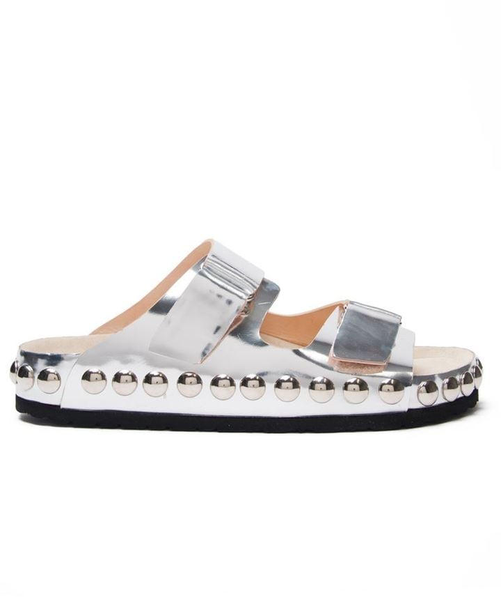 Giambattista Valli Metallic Slide Sandals