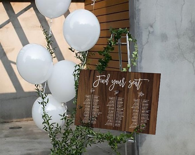 Editable Wood Wedding Table Seating Chart Unconventional Seating Charts From Etsy Popsugar 8643