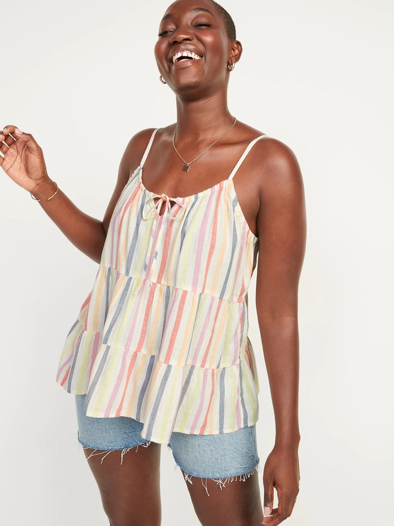 Old Navy Tiered Tie-Front Sleeveless Top