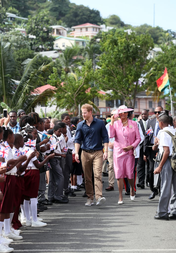 Prince Harry Playing Cricket With Kids in the Caribbean 2016
