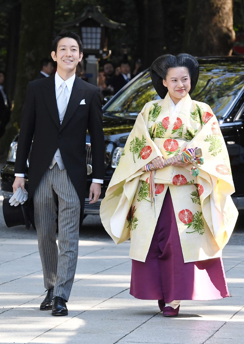 Princess Ayako Arrived to the Temple in Her Uchiki Kimono