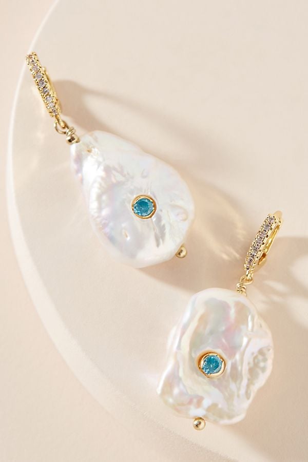 Birthstone Pearl Drop Earrings