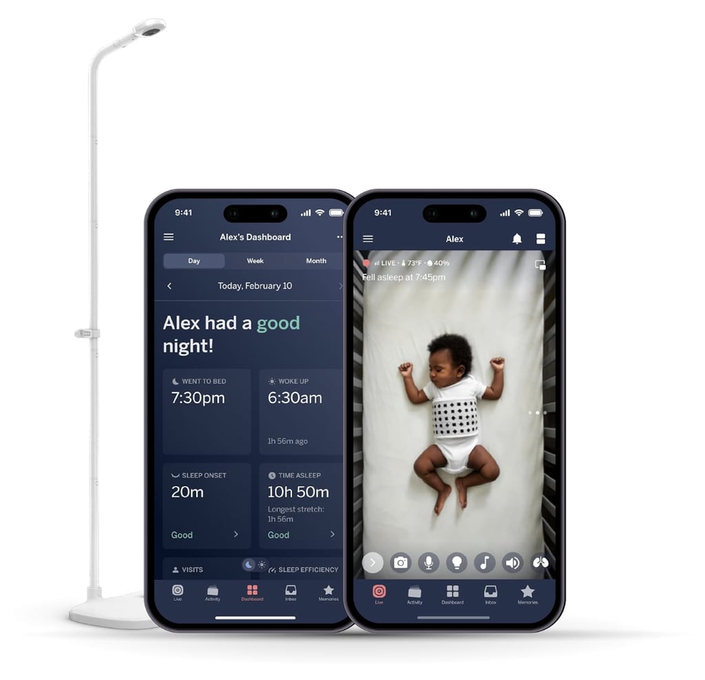 The Nanit Monitor ($385)
Sleep is a hot commodity in motherhood, and this smart monitor makes tracking it a little easier. With insights sent directly to your phone, Nanit offers a clear picture of your baby's sleep habits. "It's helped me manage schedules and track their sleep, which comes in handy during the tough sleep regression stages," says Cadet.
