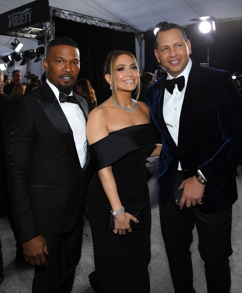 Jamie Foxx, Jennifer Lopez, and Alex Rodriguez at the 2020 SAG Awards