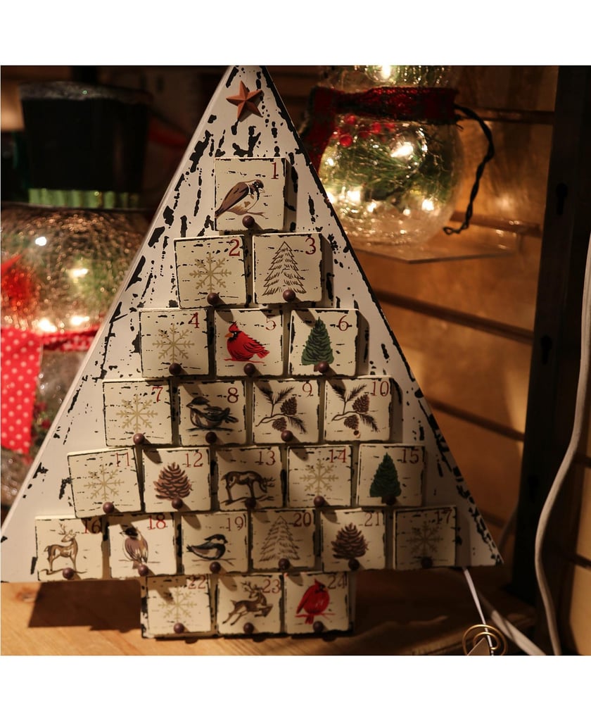 Sterling Rustic Wooden Christmas Tree Advent Calendar