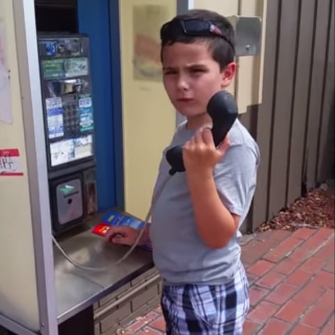 Boy's Reaction to Pay Phone