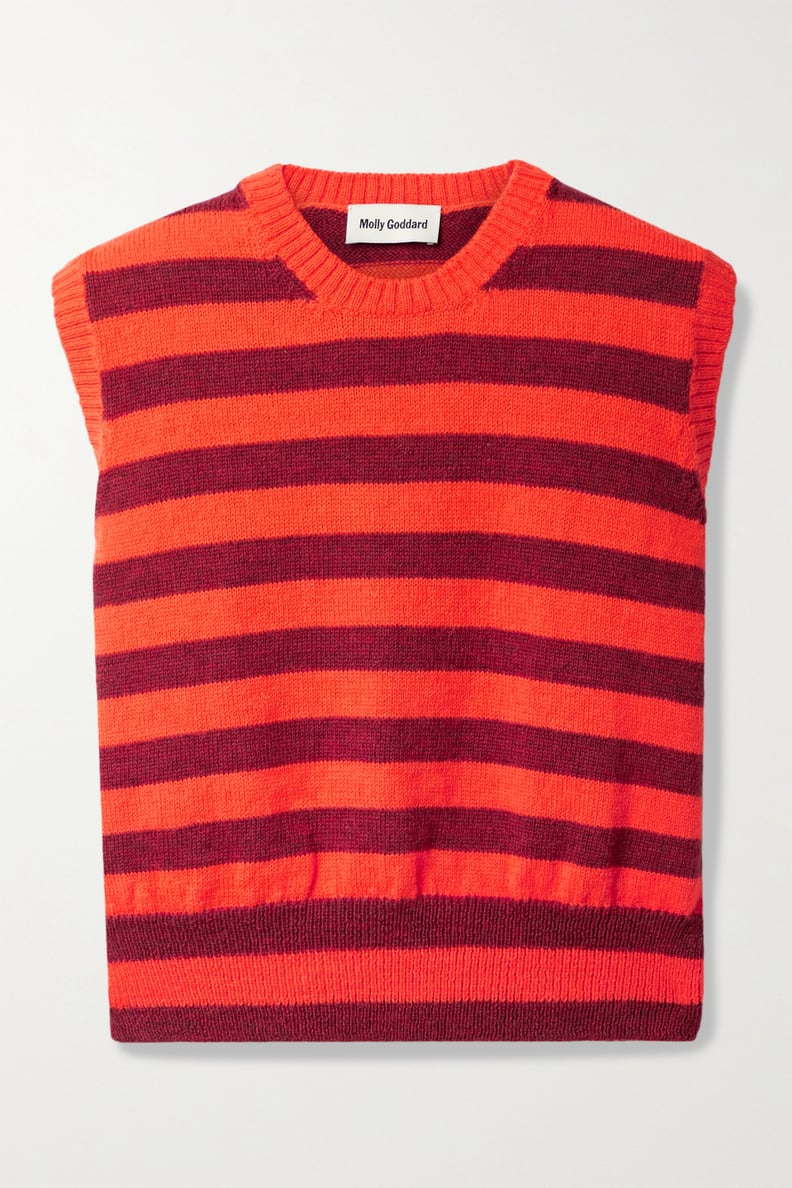 Molly Goddard Orange Claus Striped Wool Tank