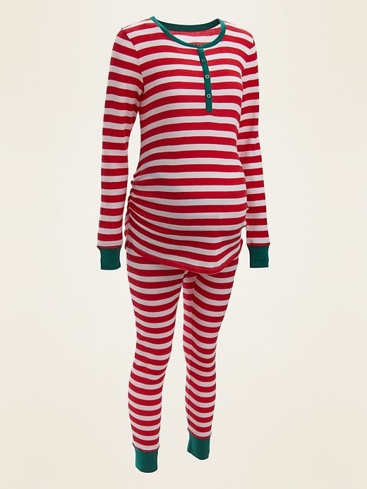 Old Navy Maternity Striped WaffleKnit Pajama Set Maternity Christmas