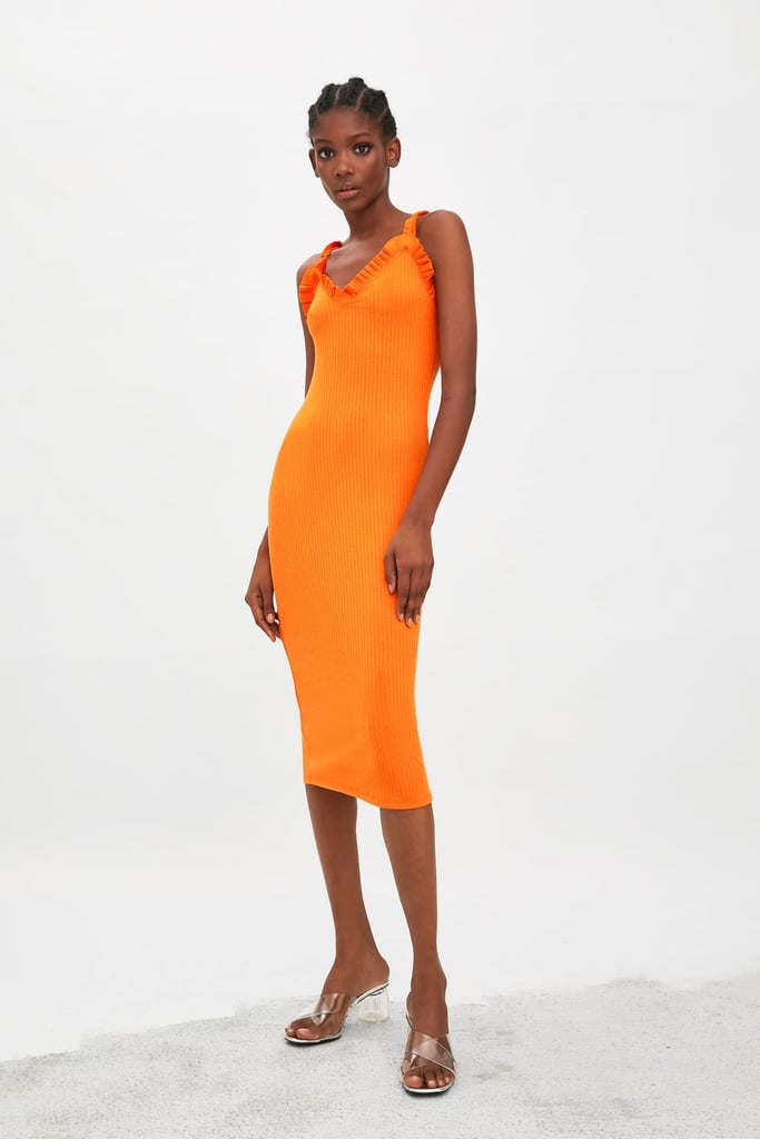 zara orange kjole coupon 758d4 46d46