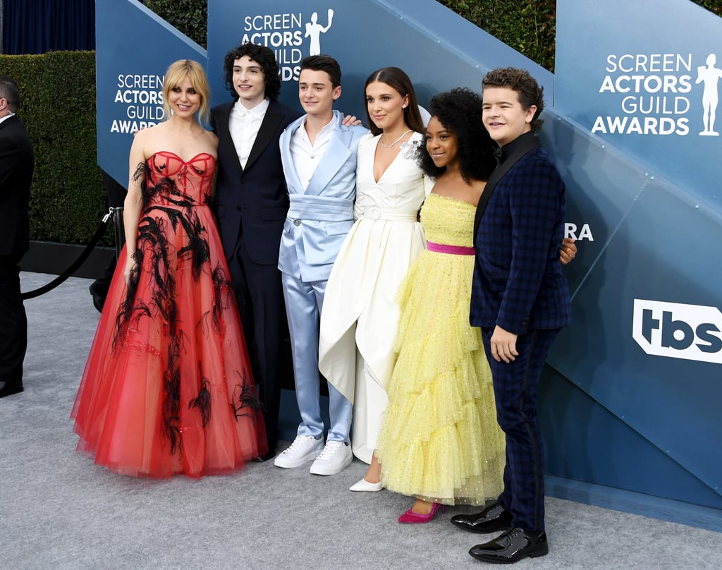 Noah Schnapp's Blue Balmain Suit at the SAG Awards