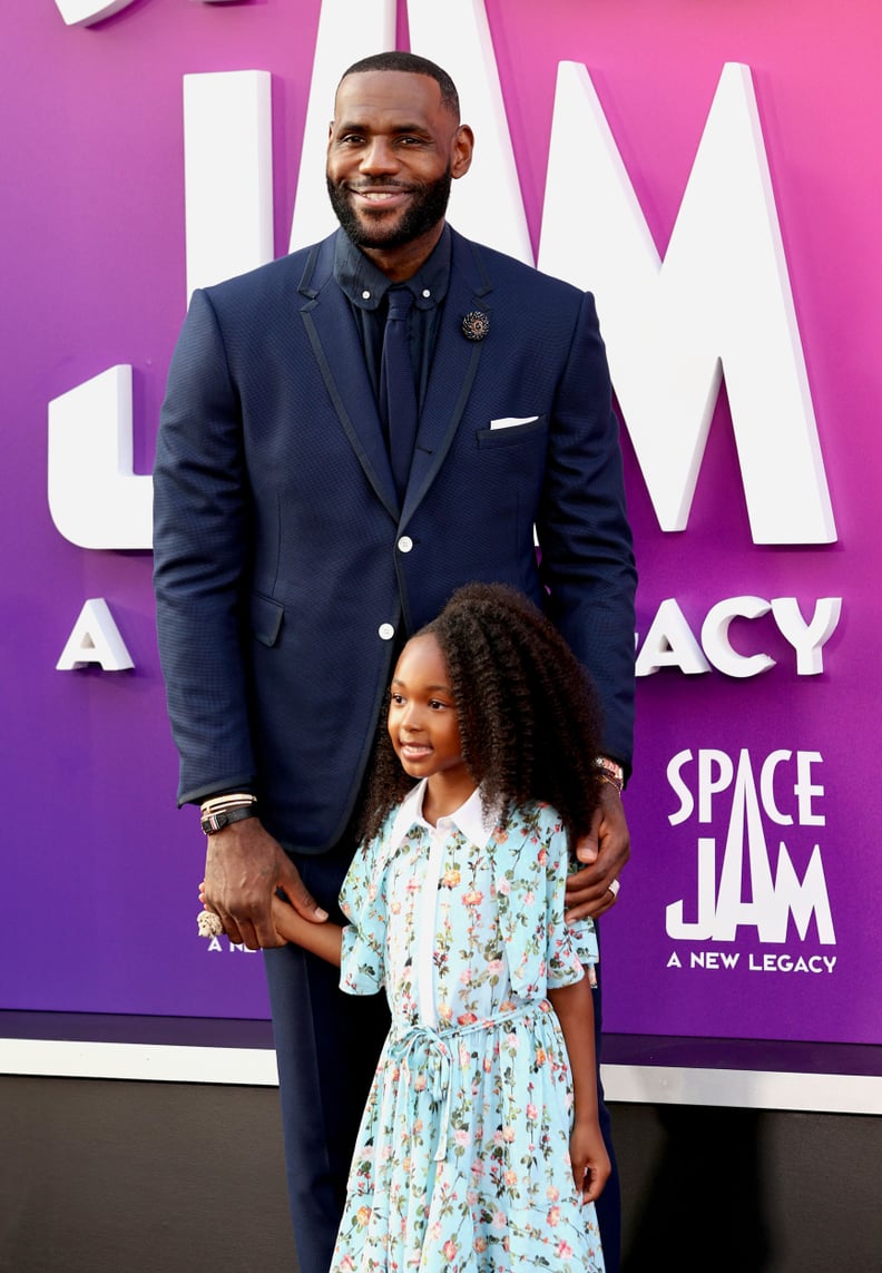 LeBron James and daughter Zhuri James at a red carpet event