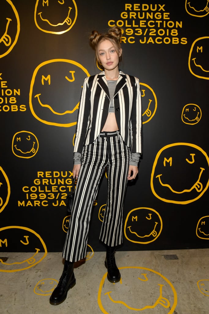 Gigi Hadid's Striped Marc Jacobs Suit December 2018