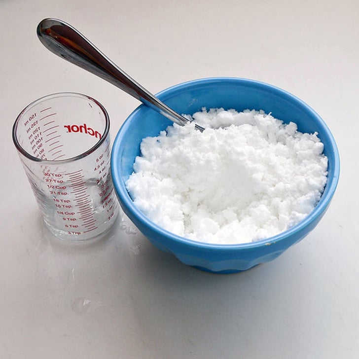 In a small glass, mix together the vinegar and hydrogen peroxide