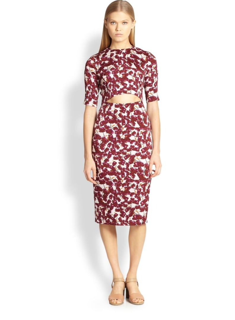 Suno Floral-Print Cutout Dress