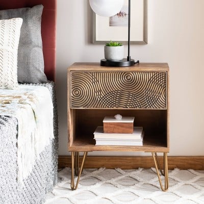 Safavieh Solene 1 Drawer Textured Nightstand