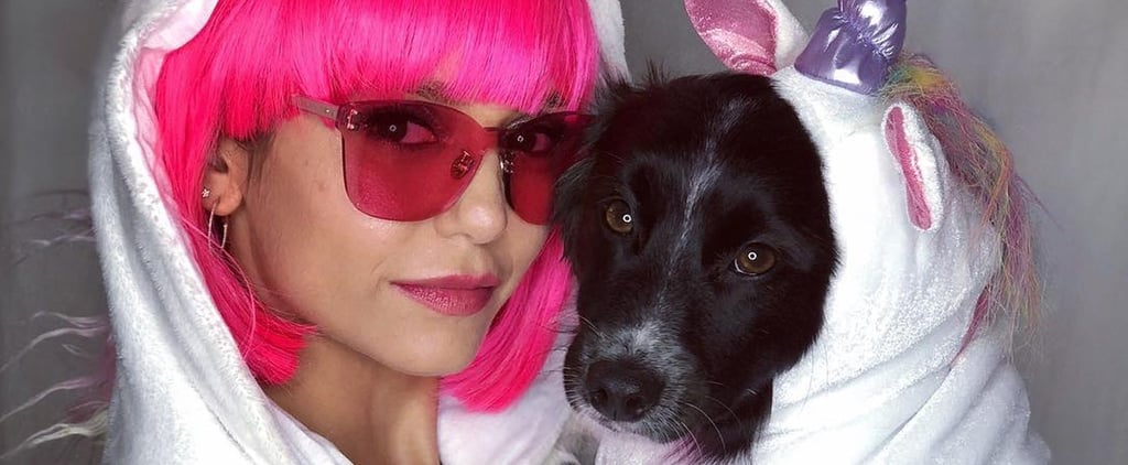 Nina Dobrev and Her Dog's Unicorn Costumes Halloween 2018