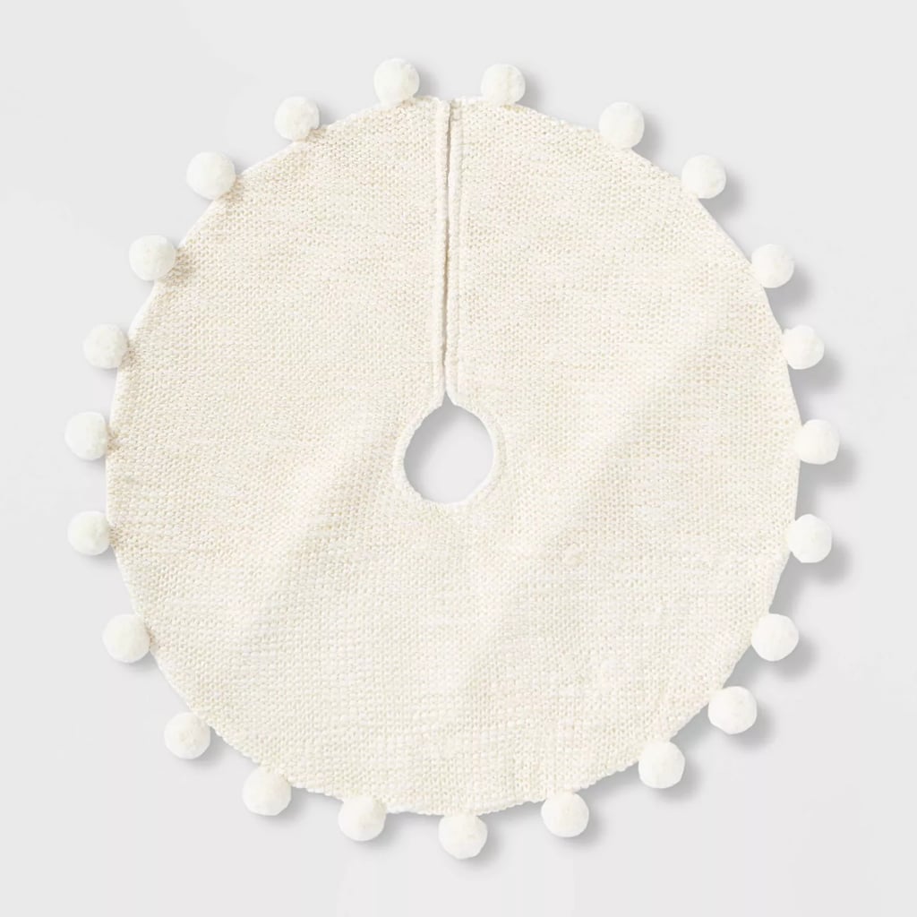 Knit Pom-Pom Christmas Tree Skirt