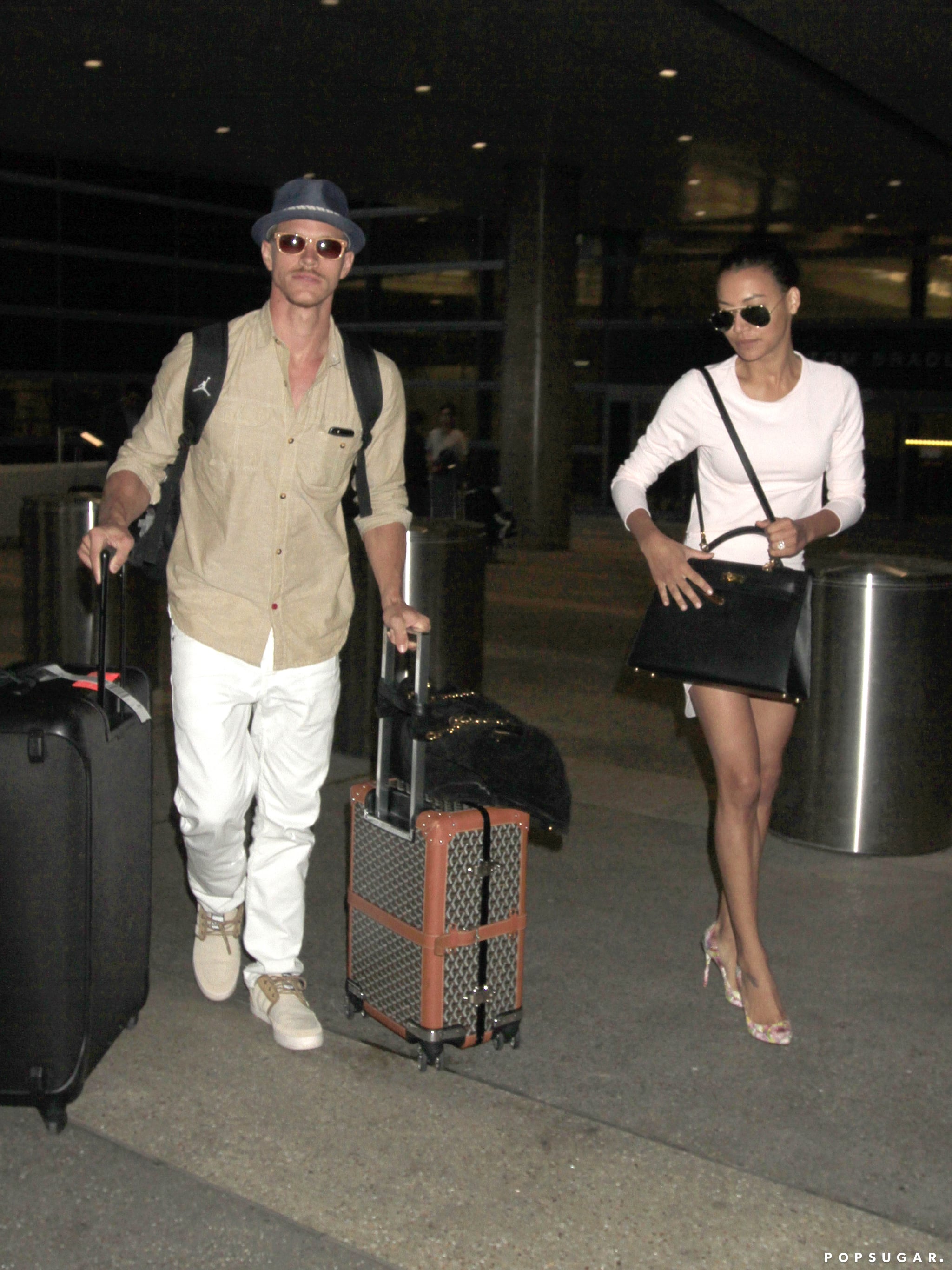 Naya Rivera And Ryan Dorsey At Lax After Their Wedding Popsugar Celebrity