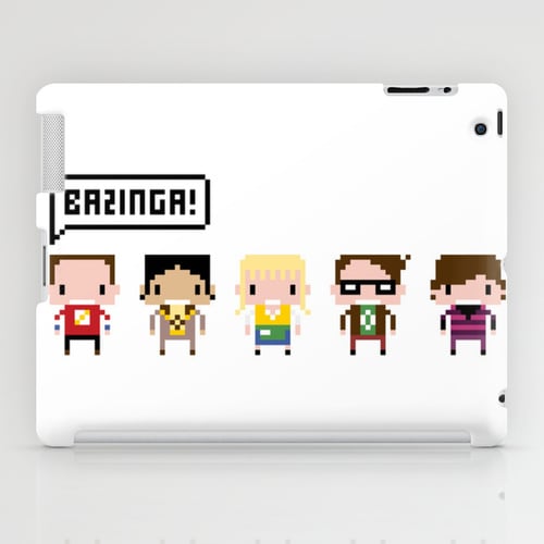 A pixel iPad case ($60) of the cast is one way to go.