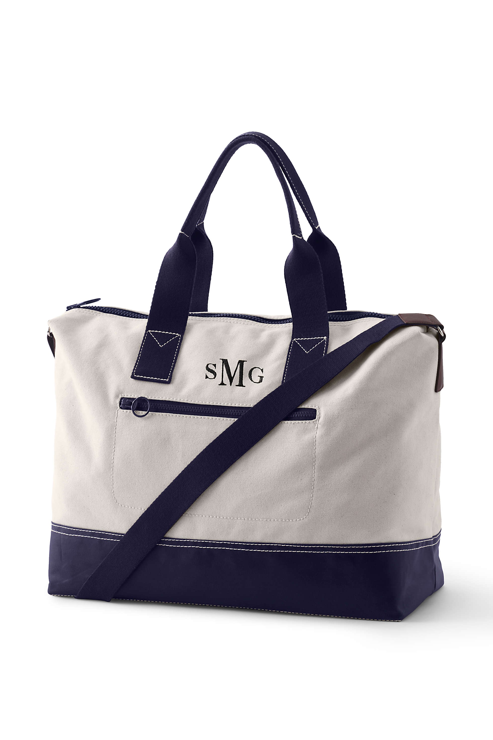 Monogrammed Round Duffle Bag  Personalized Canvas and Leather Travel – LL  Monograms