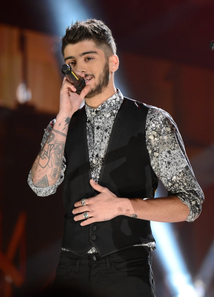 When on Stage, Zayn Had No Problem Trying Out a Slim, Tailored Suit Vest