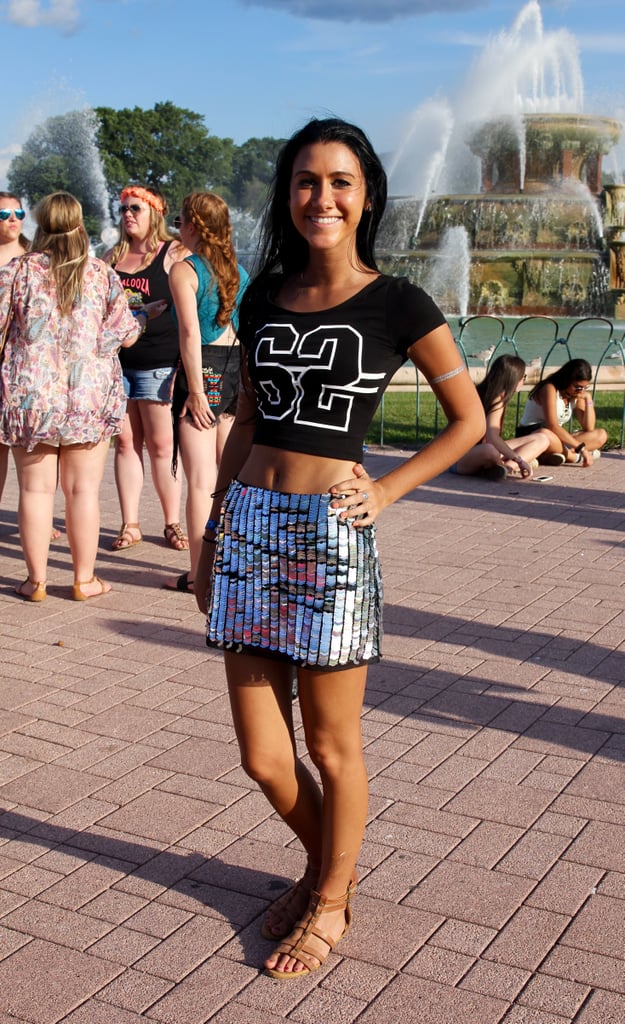 We loved the sporty-meets-chic styling behind this jersey-style H&M top and sequin-embellished miniskirt.