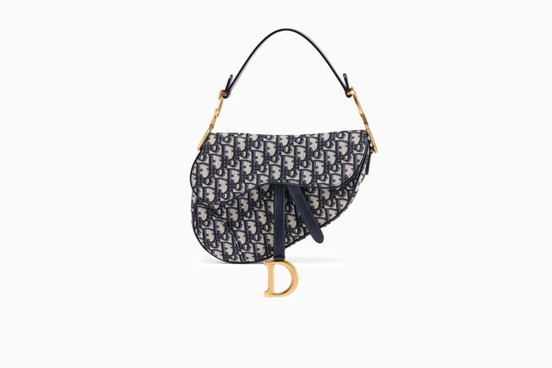 CHRISTIAN DIOR 2018 Oblique Blue Canvas Saddle Bag