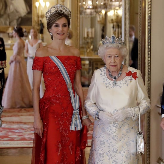 Queen Letizia's Off-the-Shoulder Red Gown July 2017