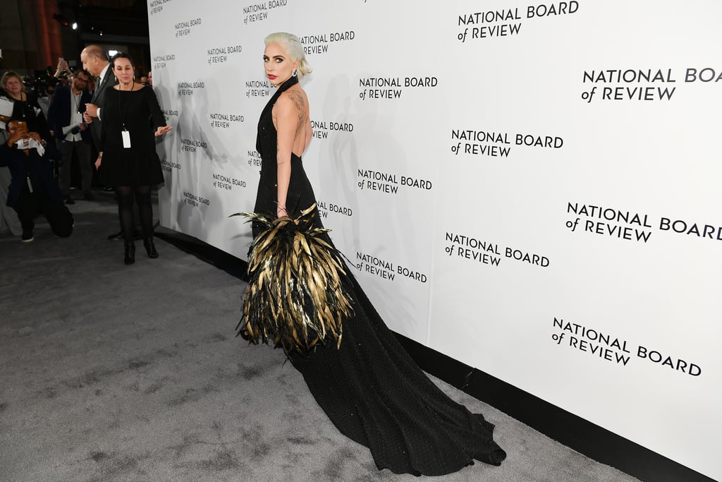 Lady Gaga's Black Tuxedo Dress January 2019