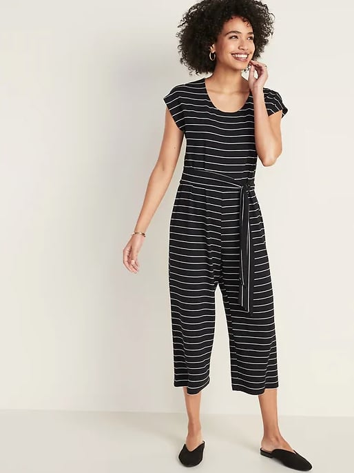 Tie-Belt Dolman-Sleeve Jumpsuit