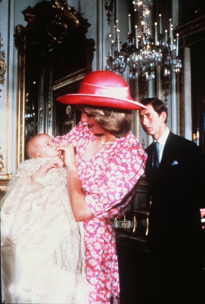Princess Diana soothed baby William during his 1982 christening photos.