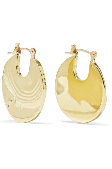 Leigh Miller Small Paillette Gold-Tone Hoop Earrings