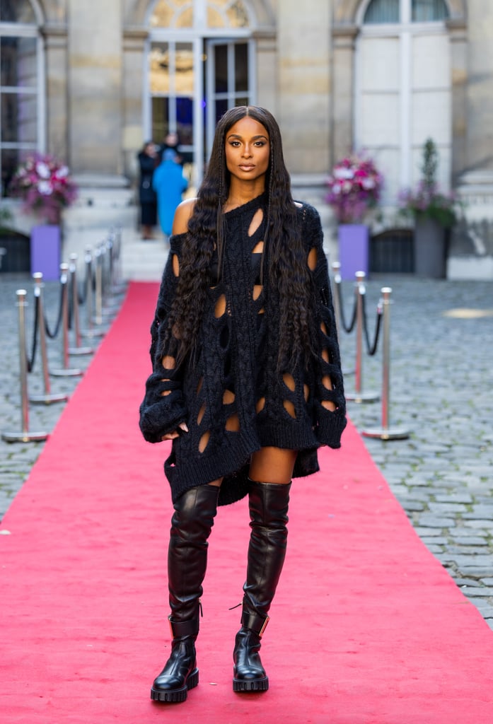 Ciara's Knit Sweater Dress at Paris Fashion Week