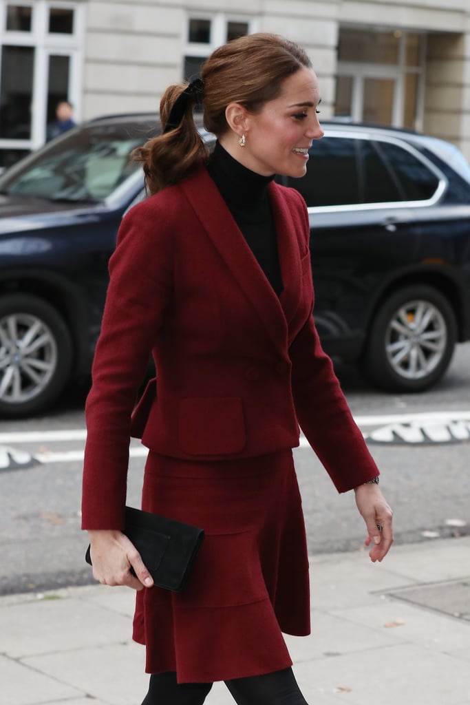 Kate Middleton Burgundy Skirt Suit November 2018