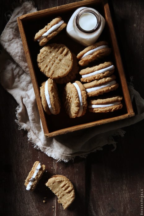 Peanut Butter and Marshmallow Sandwich Cookies