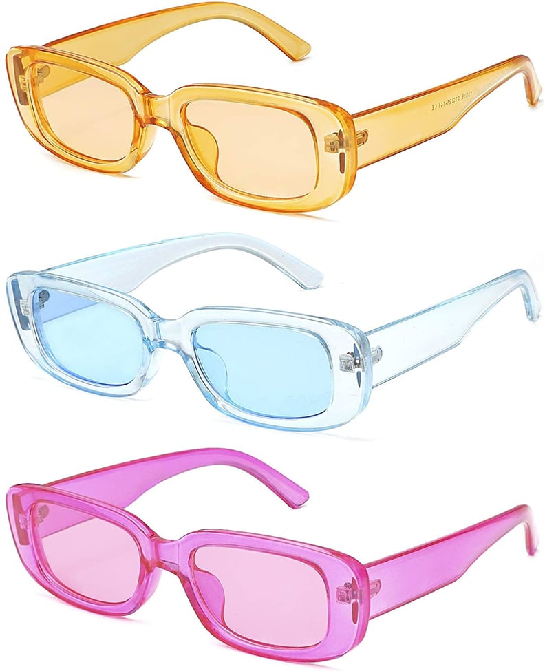 Accessories, 22 Blue Y2k Rectangular Sunglasses